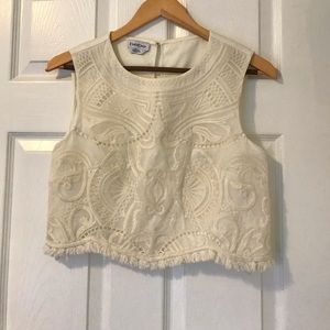Bebe crop top, cream color, size XS/TP.